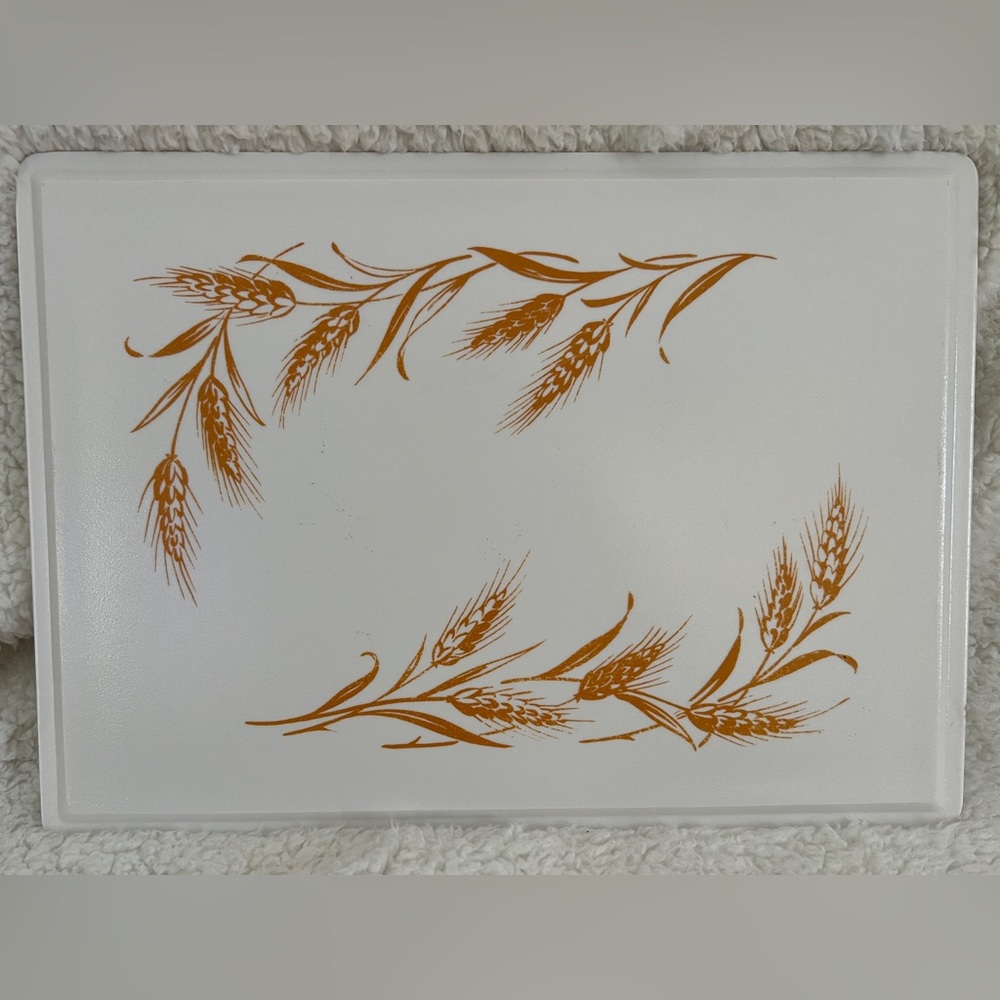 Libbey Glass Cutting Board Cookie Helper 10” X 14” Wheat Pattern Retro